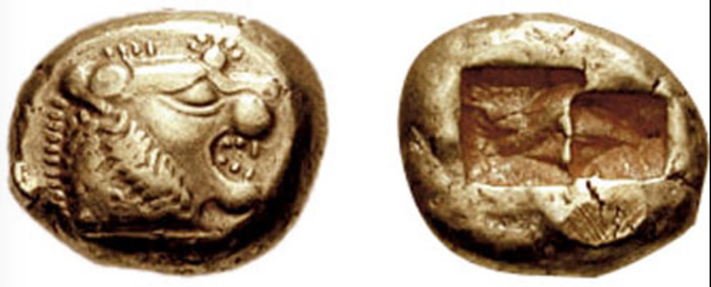 Lydian electrum coin, ~600 BCE